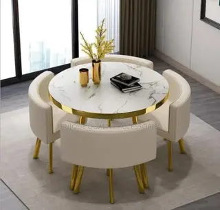 Only One Set Remaining, Order Now - Luxury Round Top Dining Table Set