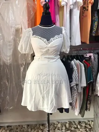 White Laced Bodice Dress