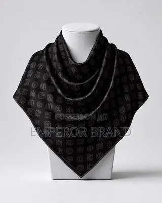 Emperor Obsidian Luxury Black Designer Scarf | Made in Ghana Scarf