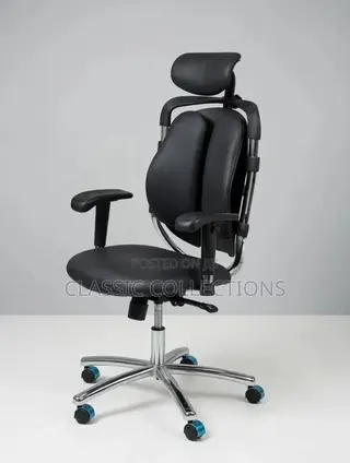 Orthopedic Office Chair- Headrest and Adjustable Lumbar Support Chair