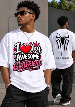 Couple T-Shirt - White Normal Fit Couple Shirt - Brand New 100% Cotton