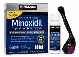 6 in 1 Kirkland Minoxidil Box + Free Derma Roller Gift
