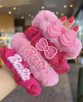 Pink Barbie Plush Scrunchie