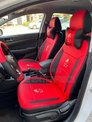 Luxury Car Seat Cover Full Set -Red and Black +Steering Cover