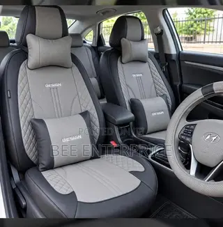 Grey and Black Design Car Seat Cover -Full Set