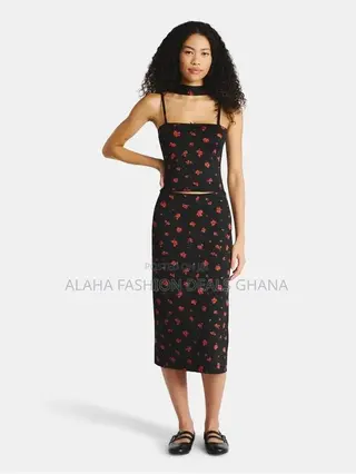 No Boundaries Cami and Midi Skirt With Scarf Set, 3-Piece, Women's