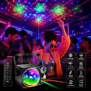 RGB LED Disco Ball Laser Party Light Projector With Remote Control