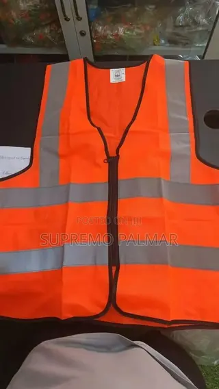 Orange Safety Jacket Vest for Road Workers and Construction Sites