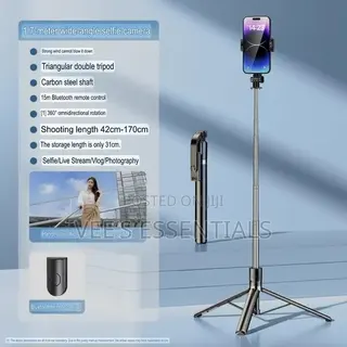 1.7M Tripod Stand With Light – Adjustable Portable
