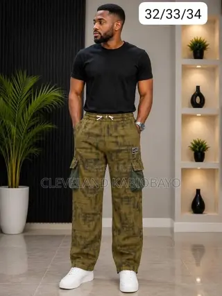 Men's Designer Cargo Jogger Pants - Rolls Royce Print