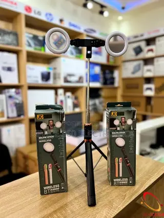 Wireless Selfie Sticks W/ Two Miniring Lights Tripod Stand