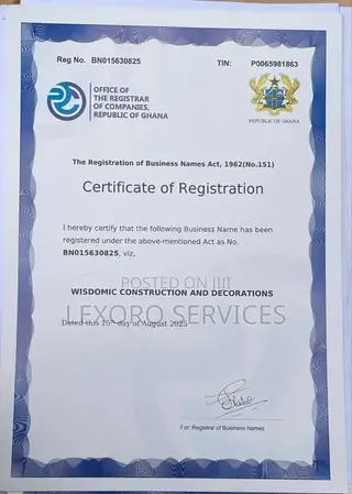 Company / Business Certificate Renewal, Updates or Upgrade