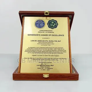 Wooden Award Plaque for Citation, Cervical and Pictures