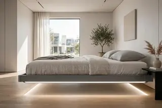 Luxury Floating Bed With LED Light - King Size 6x6 - Modern Design