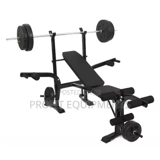 Adjustable 3in1 Bench Press With 55kg Total Weights