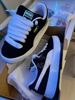 Puma Suede XL Black & White Sneakers