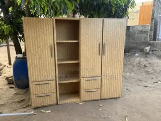 Modern Light Wood Multi-Section Wardrobe