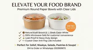 Eco-Friendly Kraft Food Bowl With Clear Lid