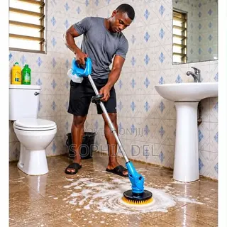 Cordless Electric Spin Cleaning Brush Long Handle