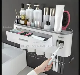 Toothbrush and Toothpaste Holder Set Hygienic Bathroom Organizer