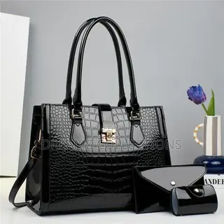 Crocodile Gloss Handbag Set