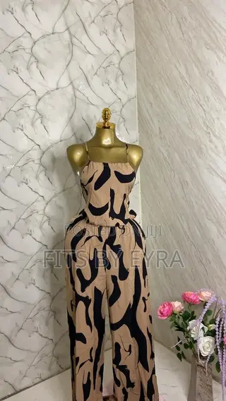 Brown and Black Long Jumpsuit
