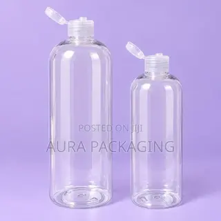Clear Shower Gel or Lotion Bottle With Flip Cap