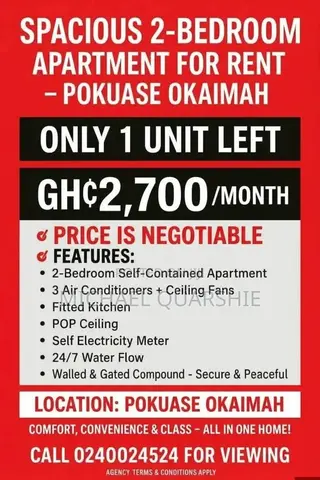 2bdrm Apartment in Dunyo Block Factory, Accra Metropolitan for rent