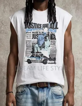 Trendy Men's Armless Graphic T-Shirts