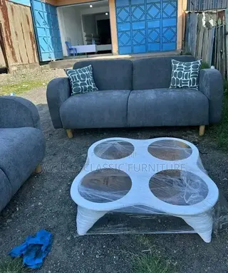Modern Grey Fabric Sofa Set