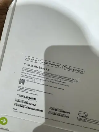 New Laptop Apple MacBook Air 2026 M5 16GB Apple M5 SSD 512GB