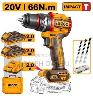 Ingco Cordless Impact Drill 20V 66Nm + 2Battery[CIDLI20668]