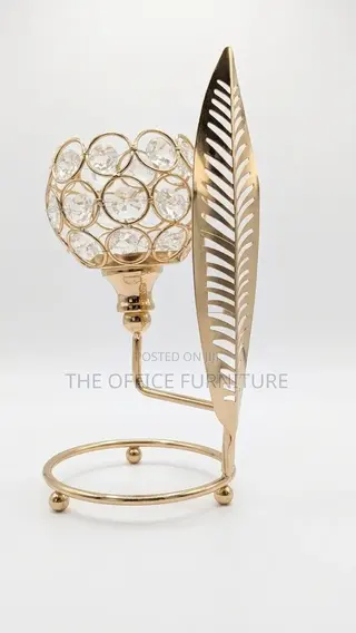 Gold Crystal Candle Holder
