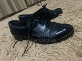Black Leather Oxford Brogue Shoe