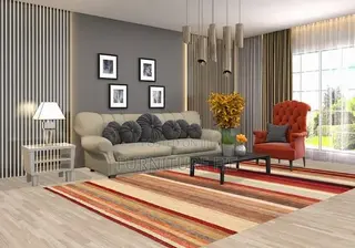 All-Over Striped Gabbeh Modern Area Rug 7x10 From USA