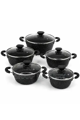 20/22/24/26/28cm Non-Stick Marble-Coated Cookware Set With 5 Ca