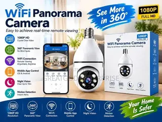 1080P WiFi Panorama Light Bulb Security Camera