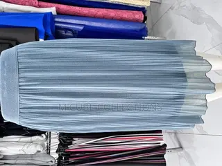 Dusty Blue Pleated Midi Skirt