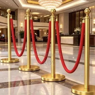 Stanchion Barricade Gold(2 Stands and 2 Ropes Per Set)
