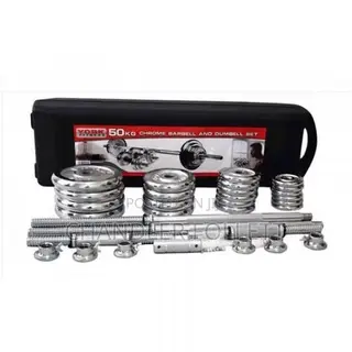 50kg Chrome Barbell and Dumbbell Set