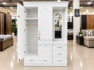White Multi-Functional Wardrobe & Vanity Station:
