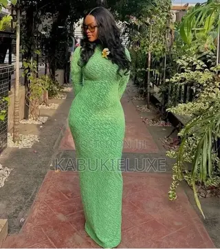 Elegant Green Texture Bodycon Maxi Dress