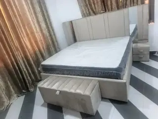 Queen Size Bed Frame and Mattress and Side Drawer Available