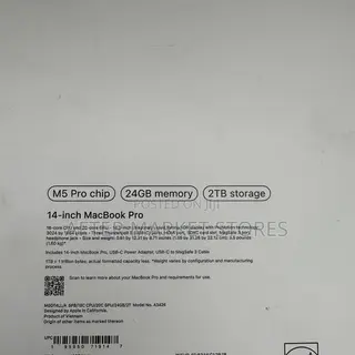 New Laptop Apple MacBook Pro 2026 M5 Pro 24GB Apple M5 Pro SSD 2T