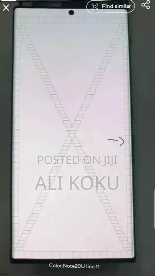 Samsung Note 20 Ultra Screen. With Line