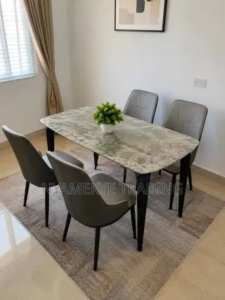 4-Seater Faux Marble Dining Set