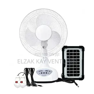 Solar/Rechargeable Fan With 2bulbs