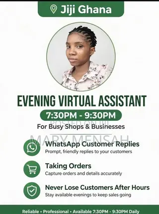 Evening Virtual Assistant 7:30pm-9:30pm WhatsApp Reply & Order Taking