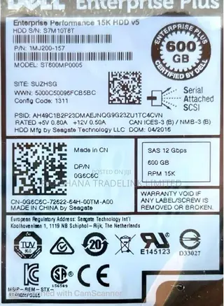 Dell 600 Gb Sas RPM
