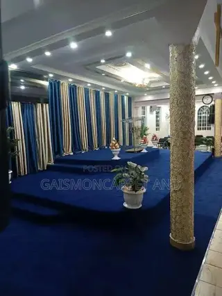 Blue Wooden Carpet Installation for Church Puppets and Others